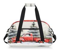 Mexpekil Snow Tree Red Truck Borsa da palestra da viaggio per ragazze e ragazzi Carry On Pernottamento Weekend Borse Impermeabile Bagaglio a Mano Borsa per Sport Danza Scuola Pratica