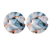 Mexpekil Sottobicchieri per auto per portabicchieri pastello turchese blu marmi modello sottobicchiere in ceramica assorbente con base in sughero, confezione da 2 sottobicchieri antiscivolo per