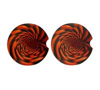 Mexpekil Sottobicchieri per portabicchieri per auto 3D Magic Swirl Pattern Sottobicchieri in ceramica assorbente con base in sughero, confezione da 2 sottobicchieri antiscivolo per scrivania e barca