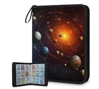 Mexpekil Space Solar System - Raccoglitore per carte con 9 tasche con 50 pagine a caricamento laterale, per 900 carte, con cerniera, impermeabile, porta carte