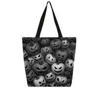 Mexpekil Spaventoso Pumpkins Halloween Canvas Tote Bag per donne ragazze borse della spesa riutilizzabili grandi borse da donna borsa a tracolla multiuso