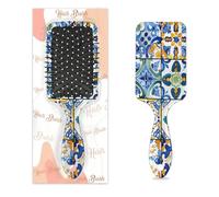 Mexpekil Spazzola districante con motivo a piastrelle spagnole Troditional Spazzola per capelli bagnati e asciutti Spazzole per capelli massaggianti Pettine per ID Ragazze Donne Uomini