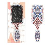 Mexpekil Spazzola districante etnica marocchina con motivo a piastrelle, spazzola per capelli bagnati e asciutti, massaggi, pettine a cuscino d'aria, per ragazze donne e uomini