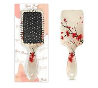 Mexpekil Spazzola per capelli districante floreale con fiori di ciliegio giapponese rosso spazzola per capelli asciutti bagnati spazzole massaggio cuscino d'aria pettine per ID ragazze donne uomini