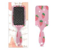 Mexpekil Spazzola per capelli massaggiante, per donne e uomini, spazzola districante per capelli bagnati o asciutti, con morbido cuscino d'aria (fragola a pois)