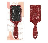 Mexpekil Spazzola per capelli massaggiante, per donne e uomini, spazzola districante per capelli bagnati o asciutti, con morbido cuscino d'aria (stelle glitterate rosse)