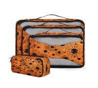 Mexpekil Spider Web - Set di 4 cubi da imballaggio per valigie, organizer da viaggio, sacchetti a compressione, organizer per bagagli, custodia per la famiglia, vacanze, viaggi di lavoro