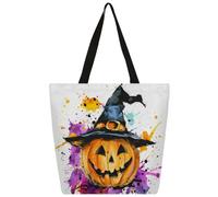 Mexpekil Splash Pumpkin Hat Canvas Tote Bag per donne ragazze borse della spesa riutilizzabili borse della spesa grandi borse da donna borsa a tracolla multiuso