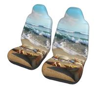 Mexpekil Summer Beach Seashells Waves 2 coprisedili per auto universali protezione completa per auto accessori interni per uomini donne