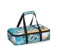 Mexpekil Summer Beach Starfish Seashell - Casseruola isolata per cibi caldi o freddi, impermeabile, borsa per il pranzo