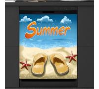Mexpekil Summer Flip Flop Starfish Beach - Copertura magnetica per lavastoviglie, 53,3 x 66 cm, decorativa, impermeabile, per elettrodomestici da cucina