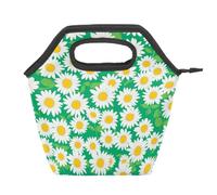 Mexpekil Summer Green White Daisy - Borsa termica per il pranzo, impermeabile, a prova di perdite, per bambini, adulti, scuola, ufficio, picnic