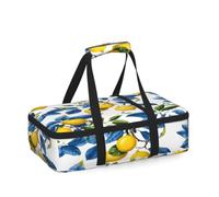 Mexpekil Summer Lemon Blue Leaves - Casseruola isolata per cibi caldi o freddi, impermeabile, per casseruole e pranzi