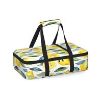 Mexpekil Summer Lemon Pattern Insulated Casseruola Carrier per cibo caldo o freddo Impermeabile Casseruola Carrier Lunch Tote Bag