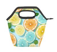 Mexpekil Summer Orange Lemon Slice Pattern Borsa termica riutilizzabile per il pranzo impermeabile a prova di perdite Tote per bambini adulti scuola ufficio picnic