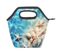 Mexpekil Summer Sea Beach Starfish Seashell Borsa termica riutilizzabile per il pranzo impermeabile a prova di perdite Tote per bambini adulti scuola ufficio picnic