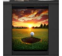 Mexpekil Sunset Golf Ball Lavastoviglie Magnete Copertura 53x66 Pollici Decorativo Lavastoviglie Adesivo per Porta D'ingresso Impermeabile Pannello Elettrodomestico Cucina Pannello Adesivo Magnetico