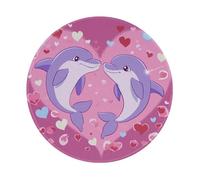 Mexpekil Tappetino per mouse a forma di cuore con base in gomma antiscivolo, tappetino per mouse da gioco, piccolo tappetino rotondo con bordo cucito, accessori da scrivania per lavorare e giocare da