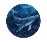 Mexpekil Tappetino per mouse con balena che nuota in acque profonde, con base in gomma antiscivolo, tappetino per mouse da gioco, piccolo tappetino rotondo con bordo cucito, accessori da scrivania per