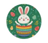 Mexpekil Tappetino per mouse con coniglio fuori dall'uovo di Pasqua con base in gomma antiscivolo, tappetino per mouse piccolo rotondo con bordo cucito, accessori da scrivania per lavoro e gioco da 20