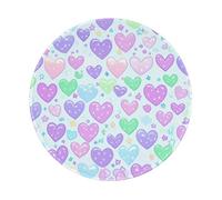 Mexpekil Tappetino per mouse con cuore arcobaleno e amore con base in gomma antiscivolo, tappetino per mouse piccolo rotondo con bordo cucito, accessori da scrivania per lavorare e giocare da 20 cm