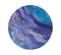 Mexpekil Tappetino per mouse con motivo marmo viola blu con base in gomma antiscivolo, tappetino per mouse rotondo piccolo tappetino per mouse rotondo con bordo cucito, accessori da scrivania per