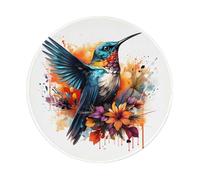 Mexpekil Tappetino per mouse con uccello floreale con base in gomma antiscivolo, tappetino per mouse rotondo piccolo tappetino per mouse rotondo con bordo cucito, accessori da scrivania per lavorare e