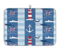 Mexpekil Tappetino scolapiatti a forma di balena oceanica, 45,7 x 61 cm, assorbente da cucina, tappetino scolapiatti ad asciugatura rapida, tappetino da bar