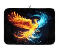 Mexpekil Tappetino scolapiatti a forma di fenice astratto, 45,7 x 61 cm, assorbente, per bancone della cucina, tappetino scolapiatti ad asciugatura rapida, tappetino da bar