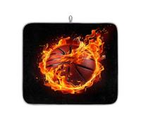 Mexpekil Tappetino scolapiatti a forma di pallacanestro, assorbente, tappetino scolapiatti da cucina, tappetino antiscivolo per scolapiatti tazze, padelle, 40,6 x 45,7 cm