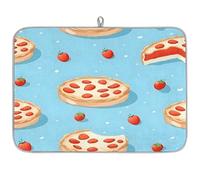 Mexpekil Tappetino scolapiatti a forma di pizza, 45,7 x 61 cm, assorbente da cucina, tappetino scolapiatti, tappetino da bar ad asciugatura rapida