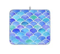 Mexpekil Tappetino scolapiatti a forma di squame di sirena, 40,6 x 45,7 cm, assorbente, tappetino scolapiatti per cucina, tappetino da bar ad asciugatura rapida
