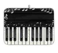Mexpekil Tappetino scolapiatti a tema note musicali retrò tasti pianoforte 45,7 x 61 cm, assorbente tappetino scolapiatti da cucina, tappetino da bar ad asciugatura rapida