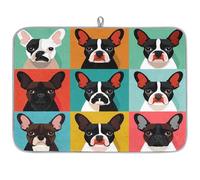 Mexpekil Tappetino scolapiatti colorato con bulldog francese, 45,7 x 61 cm, assorbente da cucina, tappetino scolapiatti ad asciugatura rapida, tappetino da bar