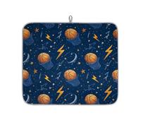 Mexpekil Tappetino scolapiatti con bullone a forma di pallacanestro, assorbente, tappetino scolapiatti da cucina, tappetino antiscivolo per scolapiatti tazze, padelle, 40,6 x 45,7 cm