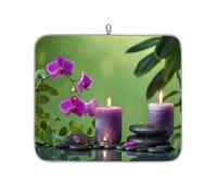 Mexpekil Tappetino scolapiatti con candele giapponesi Zeb Orchid Candles, 40,6 x 45,7 cm, assorbente da cucina, tappetino scolapiatti ad asciugatura rapida, tappetino da bar