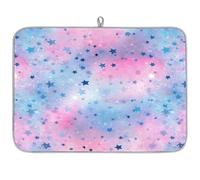 Mexpekil Tappetino scolapiatti con motivo a stelle fantasia, 45,7 x 61 cm, assorbente da cucina, tappetino scolapiatti ad asciugatura rapida, tappetino da bar
