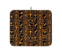 Mexpekil Tappetino scolapiatti con motivo di geroglifici dell'antico Egitto, 40,6 x 45,7 cm, assorbente da cucina, tappetino scolapiatti ad asciugatura rapida, tappetino da bar