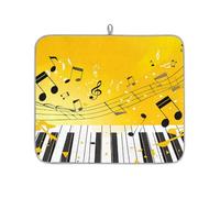 Mexpekil Tappetino scolapiatti con note musicali, 40,6 x 45,7 cm, assorbente da cucina, tappetino scolapiatti ad asciugatura rapida, tappetino da bar