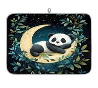 Mexpekil Tappetino scolapiatti con panda sulla luna, tappetino scolapiatti da cucina, tappetino da cucina per piatti, bar, piani di lavoro, 45,7 x 61 cm