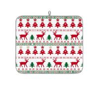 Mexpekil Tappetino scolapiatti con renna, albero di Natale, fiocchi di neve, 40,6 x 45,7 cm, assorbente da cucina, tappetino scolapiatti ad asciugatura rapida, tappetino da bar