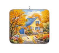 Mexpekil Tappetino scolapiatti con scena autunnale, 40,6 x 45,7 cm, assorbente, tappetino scolapiatti per cucina, tappetino da bar ad asciugatura rapida