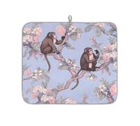 Mexpekil Tappetino scolapiatti con scimmia, 40,6 x 45,7 cm, assorbente, tappetino scolapiatti per cucina, tappetino da bar ad asciugatura rapida