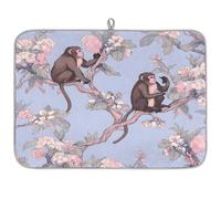 Mexpekil Tappetino scolapiatti con scimmia, 45,7 x 61 cm, assorbente, tappetino scolapiatti per cucina, tappetino da bar ad asciugatura rapida