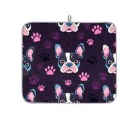 Mexpekil Tappetino scolapiatti con stampa di bulldog francese, 40,6 x 45,7 cm, assorbente, tappetino scolapiatti per cucina, tappetino da bar ad asciugatura rapida