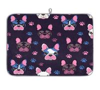 Mexpekil Tappetino scolapiatti con stampa di bulldog francese, 45,7 x 61 cm, assorbente da cucina, tappetino scolapiatti ad asciugatura rapida, tappetino da bar