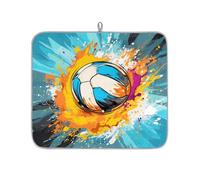 Mexpekil Tappetino scolapiatti da pallavolo, assorbente, tappetino scolapiatti da cucina, tappetino antiscivolo per scolapiatti per piatti, tazze, padelle, 40,6 x 45,7 cm
