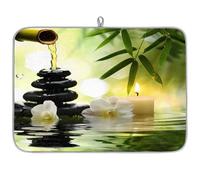 Mexpekil Tappetino scolapiatti giapponese Zeb Stone Orchidea, 45,7 x 61 cm, assorbente da cucina, tappetino scolapiatti, tappetino da bar ad asciugatura rapida