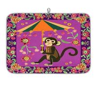 Mexpekil Tappetino scolapiatti in stile cinese a forma di ombrello con scimmia, 45,7 x 61 cm, assorbente da cucina, tappetino scolapiatti, tappetino da bar ad asciugatura rapida