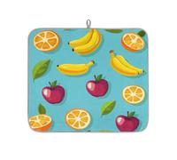 Mexpekil Tappetino scolapiatti per bancone della cucina, 40,6 x 45,7 cm, assorbente con retro antiscivolo, tappetino ad asciugatura rapida, tappetino scolapiatti per lavello, bar, frutta, banane e